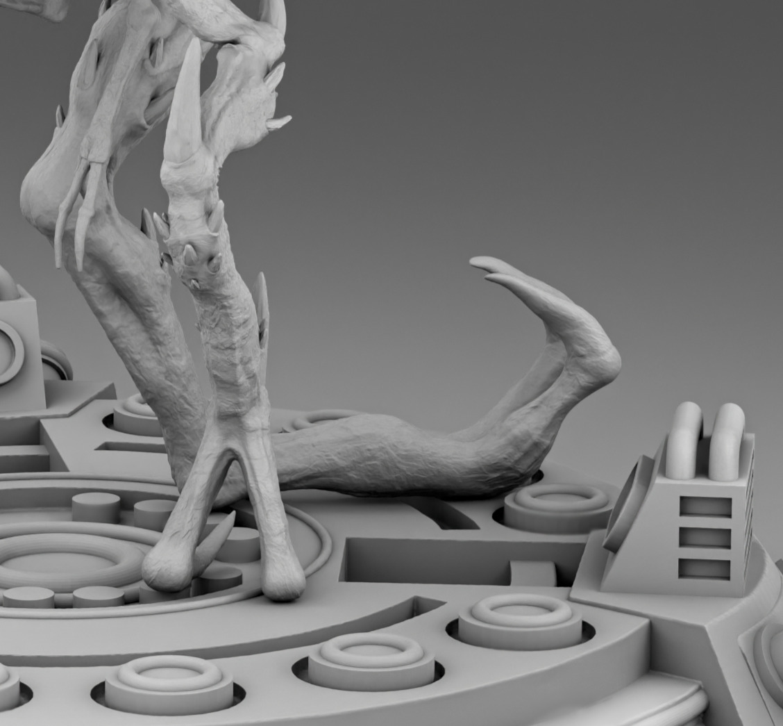 Alien with thee legs 3D print model_6