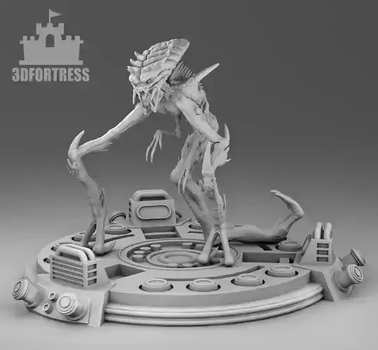 Alien with thee legs 3D print model