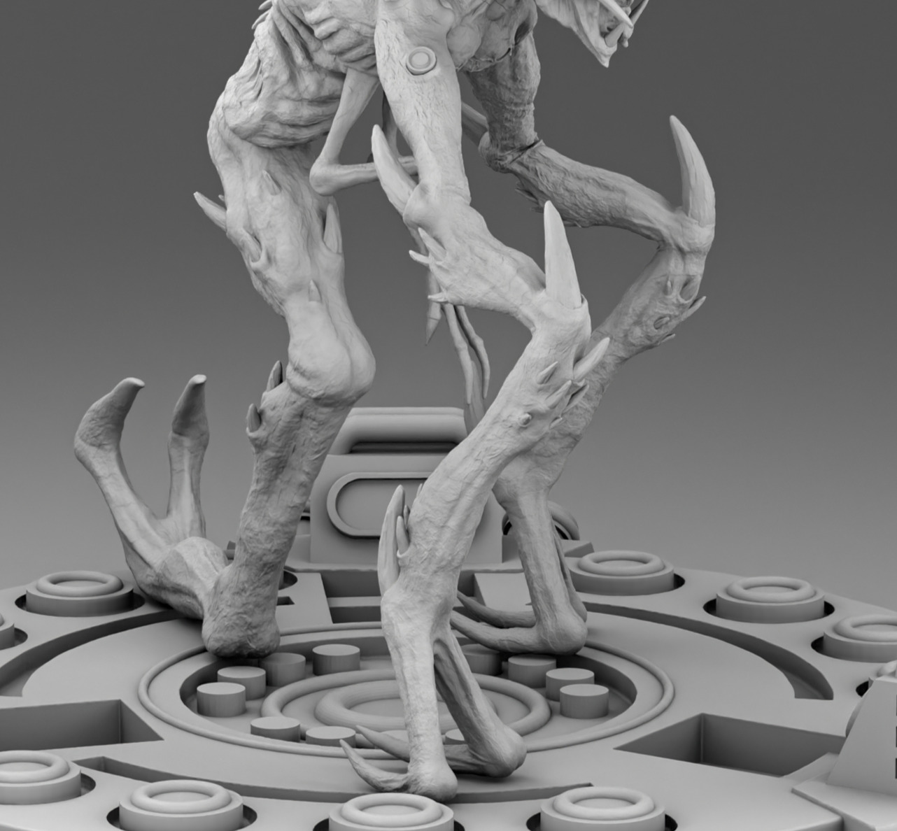 Alien with thee legs 3D print model_9