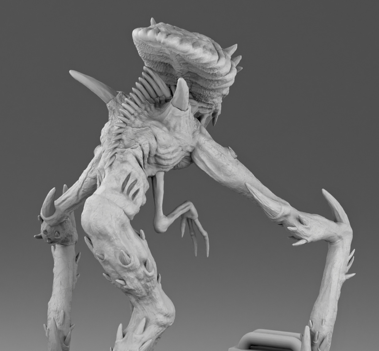 Alien with thee legs 3D print model_11
