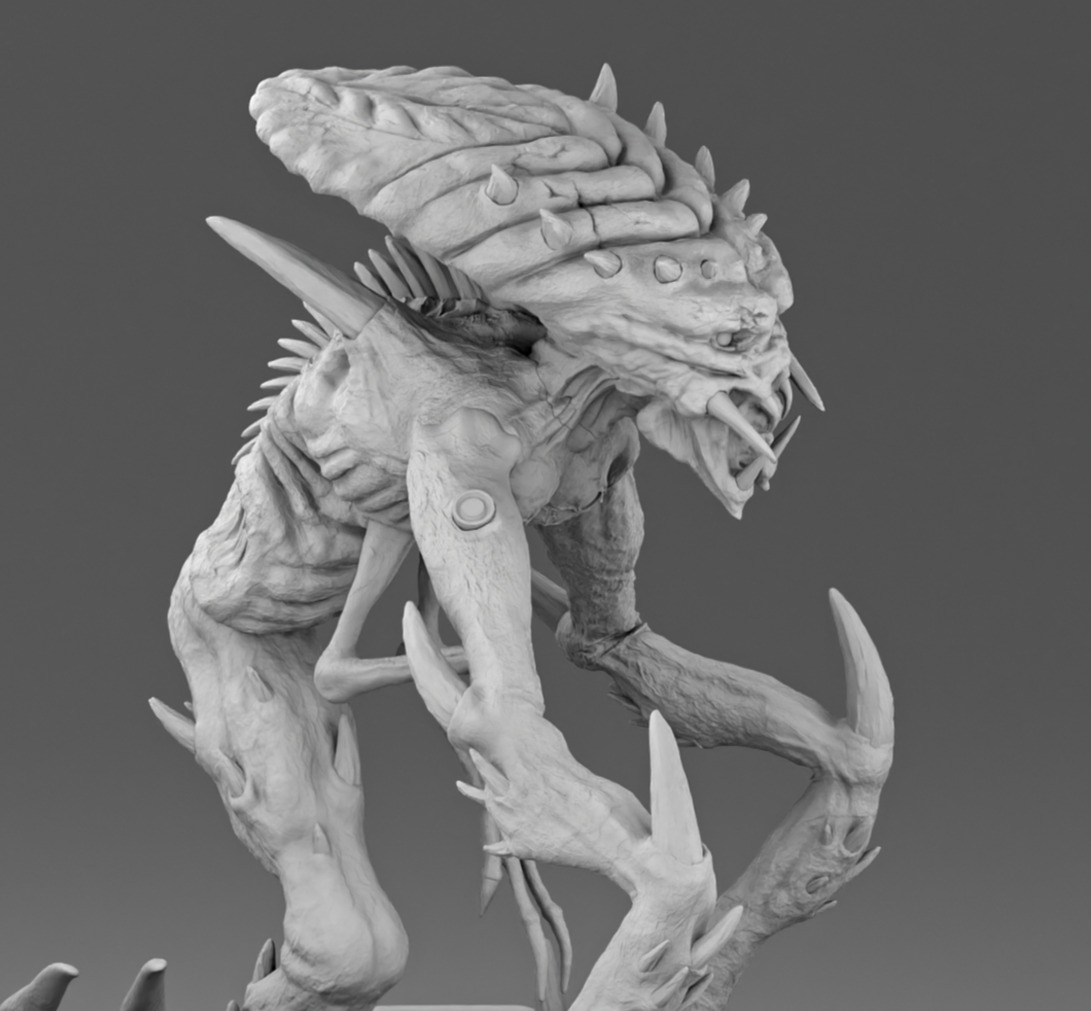Alien with thee legs 3D print model_8
