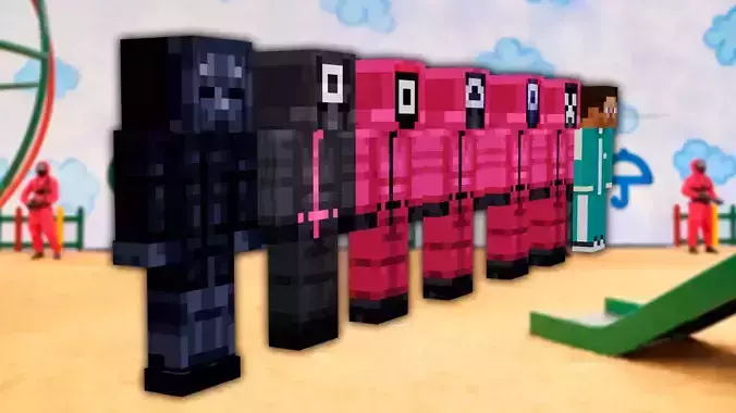 MINECRAFT squid game Characters Low-poly 3D model