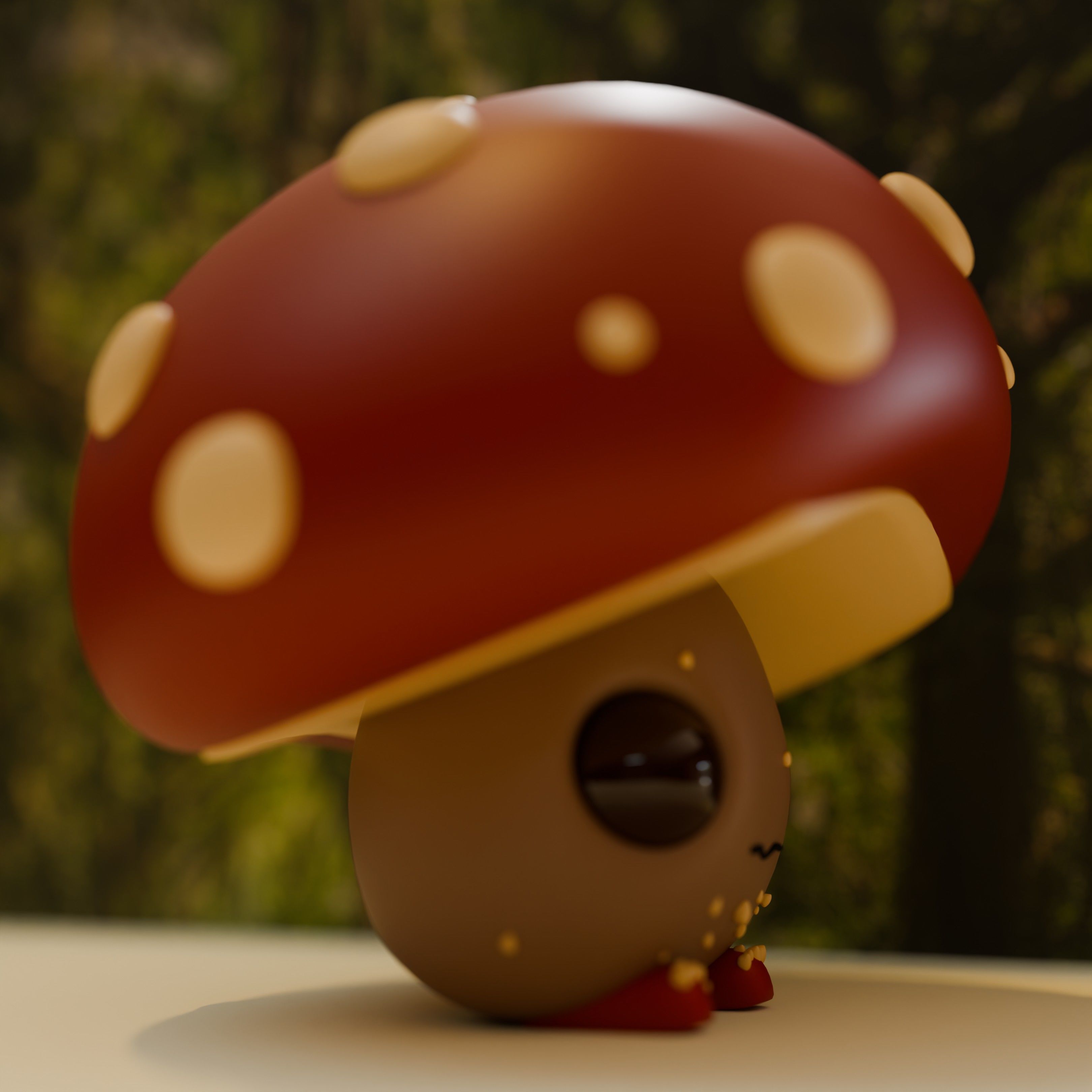Cartoon Cute Mushroom 3D model_2
