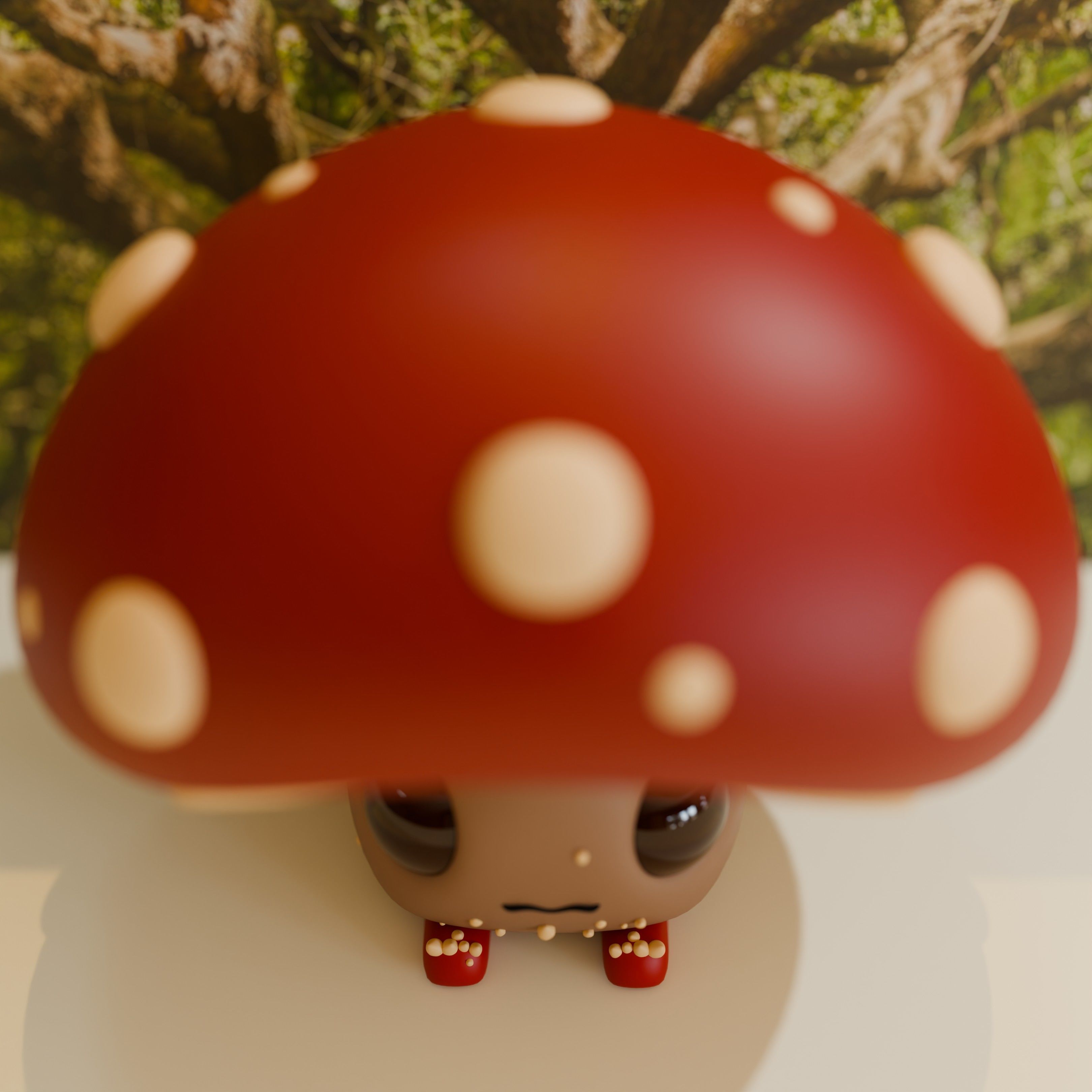 Cartoon Cute Mushroom 3D model_3