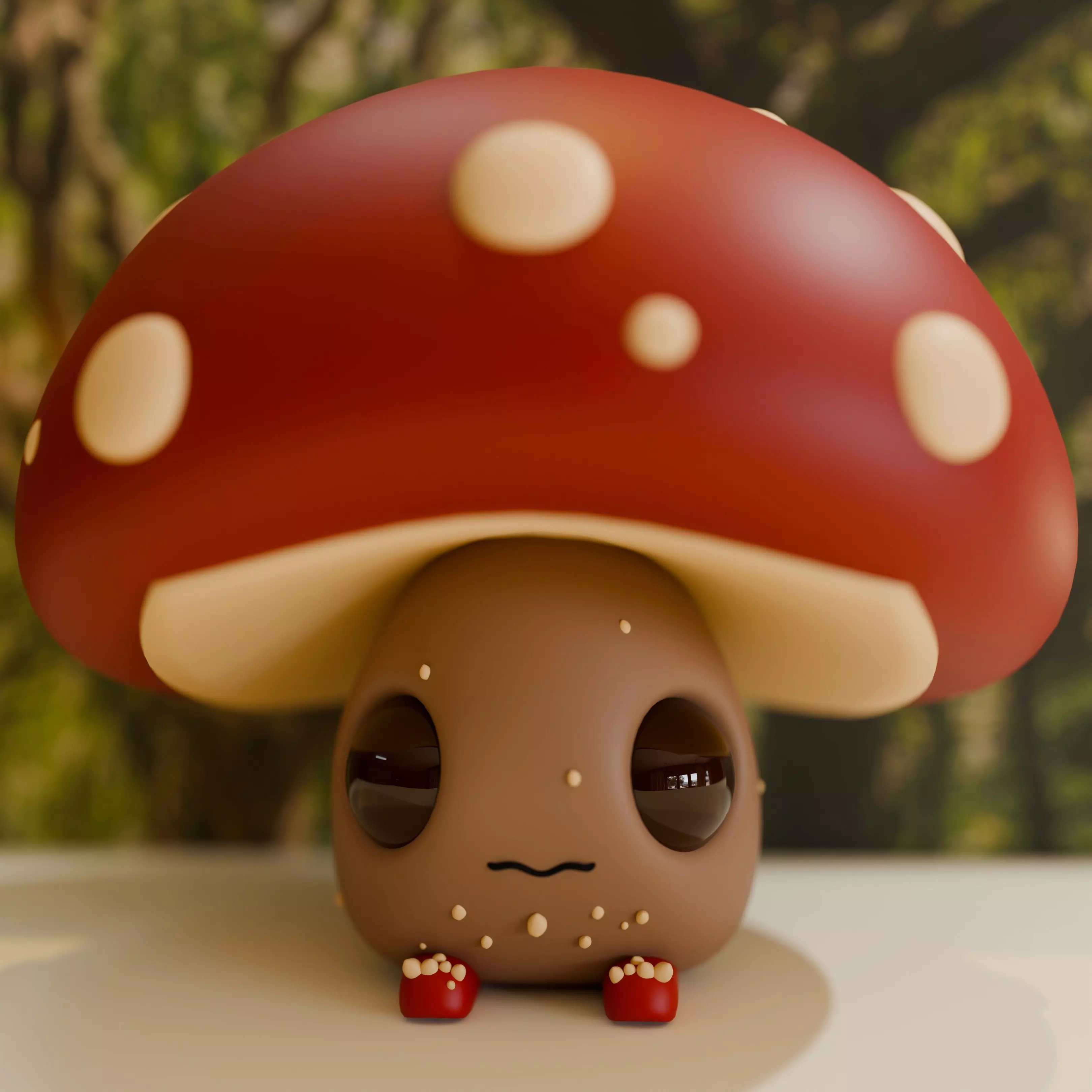 Cartoon Cute Mushroom 3D model_0