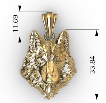 Wolf Head Pendant 3D print model_23