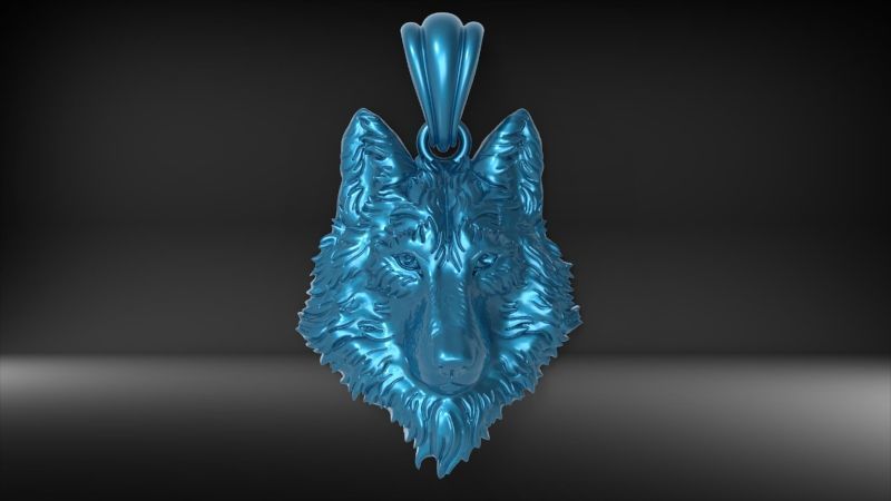 Wolf Head Pendant 3D print model_16