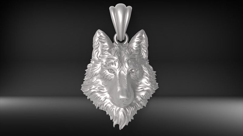 Wolf Head Pendant 3D print model_18