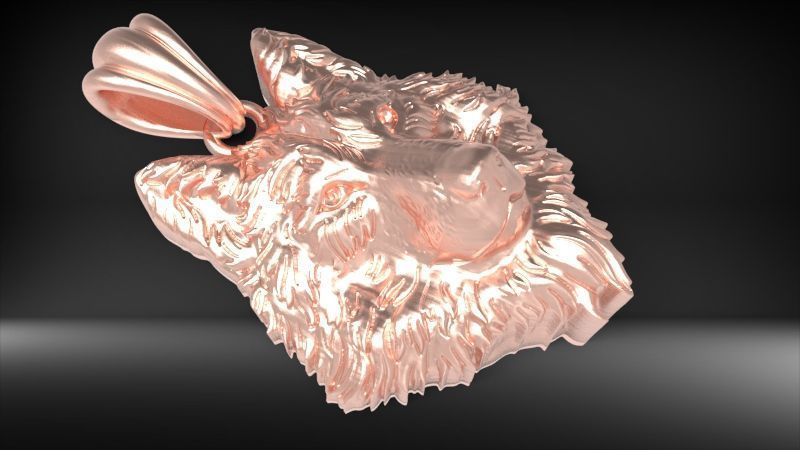 Wolf Head Pendant 3D print model_10