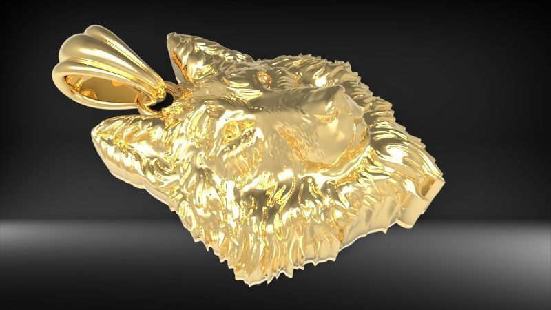 Wolf Head Pendant 3D print model_30