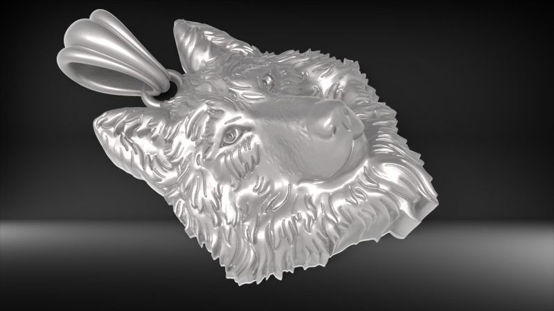 Wolf Head Pendant 3D print model_13