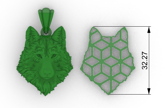 Wolf Head Pendant 3D print model_24
