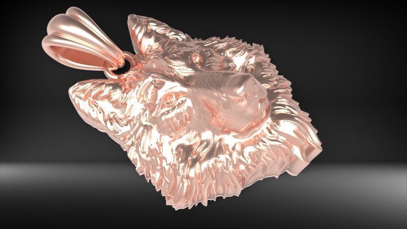 Wolf Head Pendant 3D print model_11