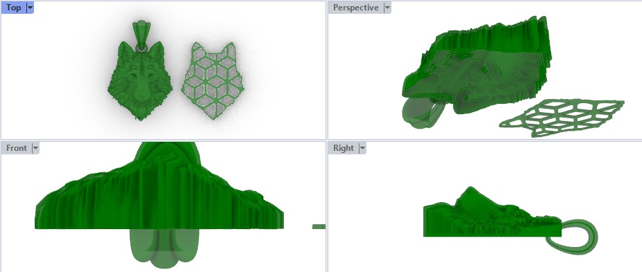 Wolf Head Pendant 3D print model_25