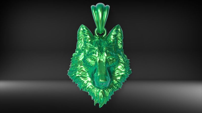 Wolf Head Pendant 3D print model_21