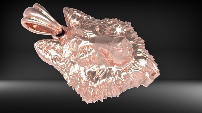 Wolf Head Pendant 3D print model_12