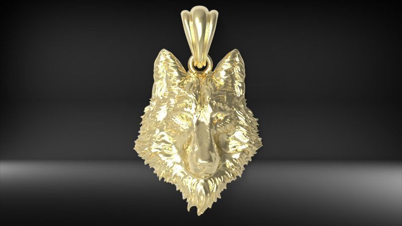 Wolf Head Pendant 3D print model_20