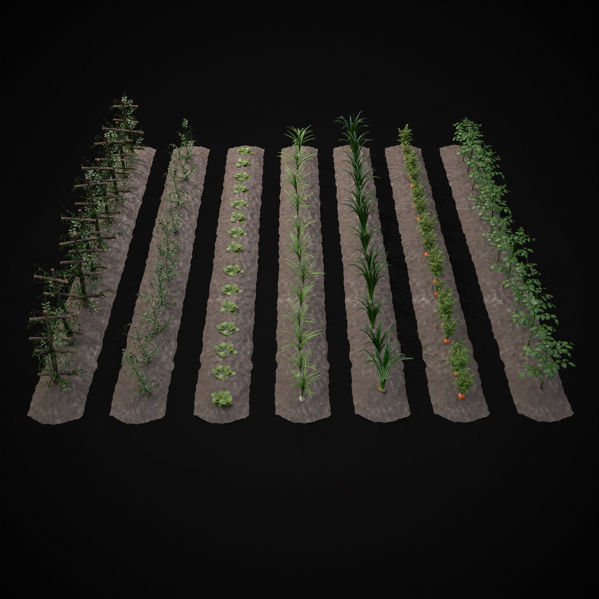 Farmers Crops and Sacks 3D Model Collection_7