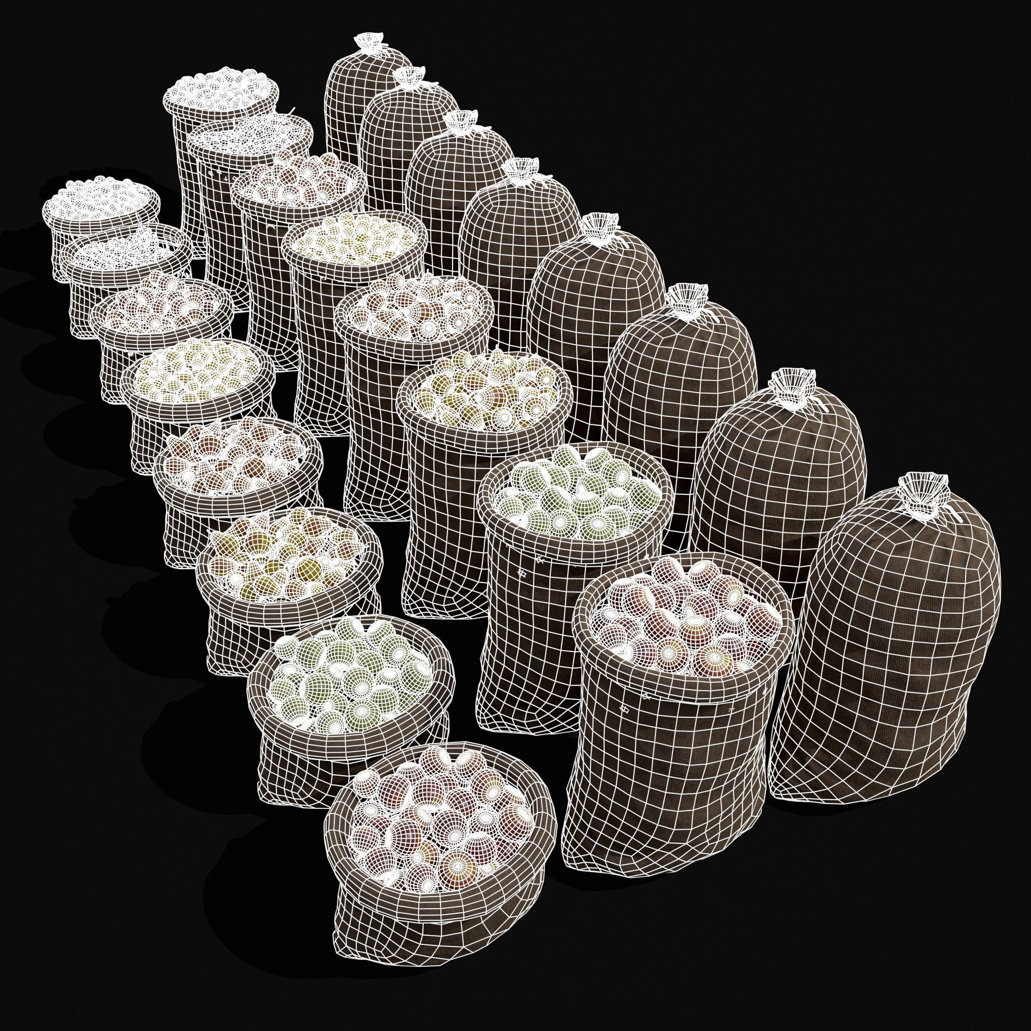 Farmers Crops and Sacks 3D Model Collection_12