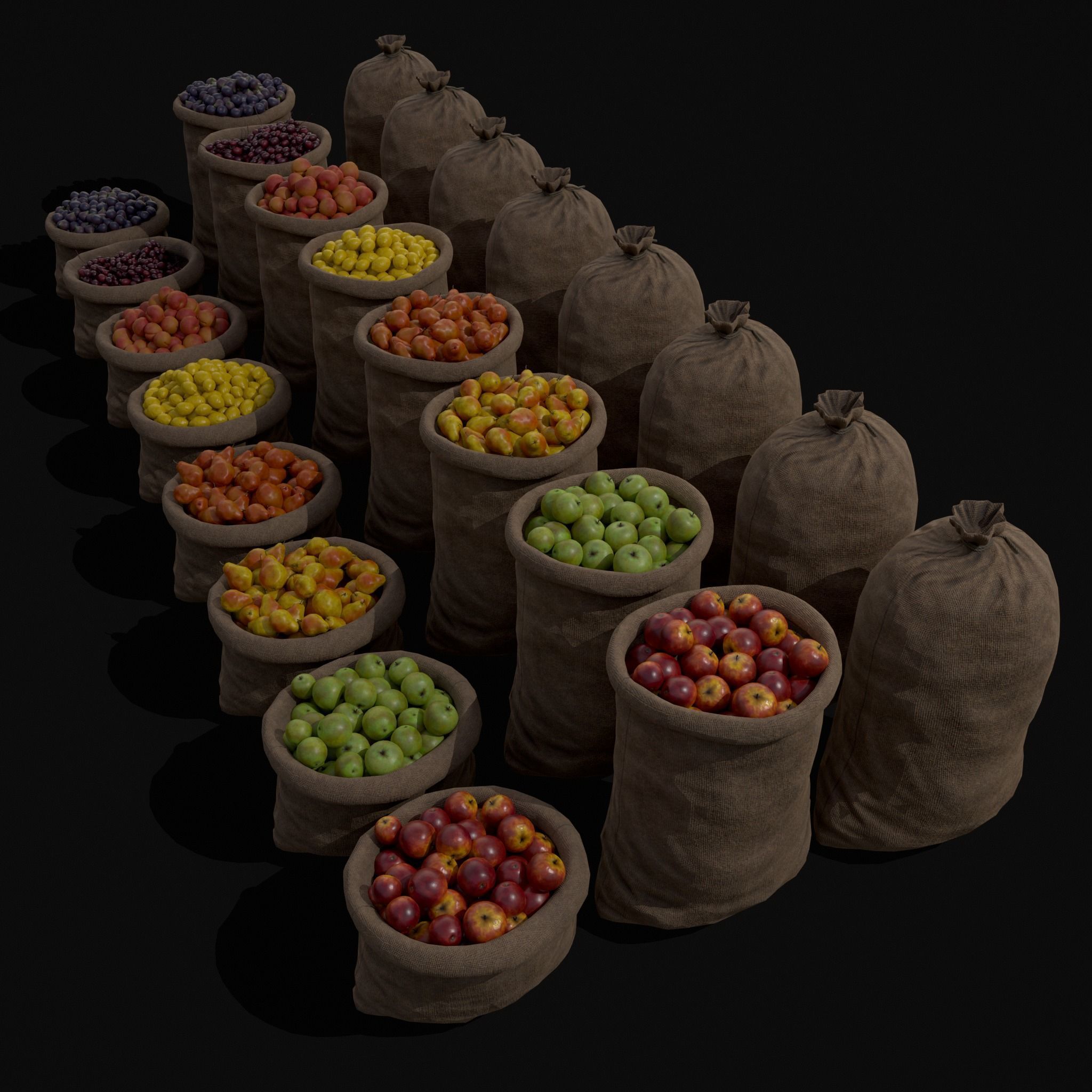 Farmers Crops and Sacks 3D Model Collection_11