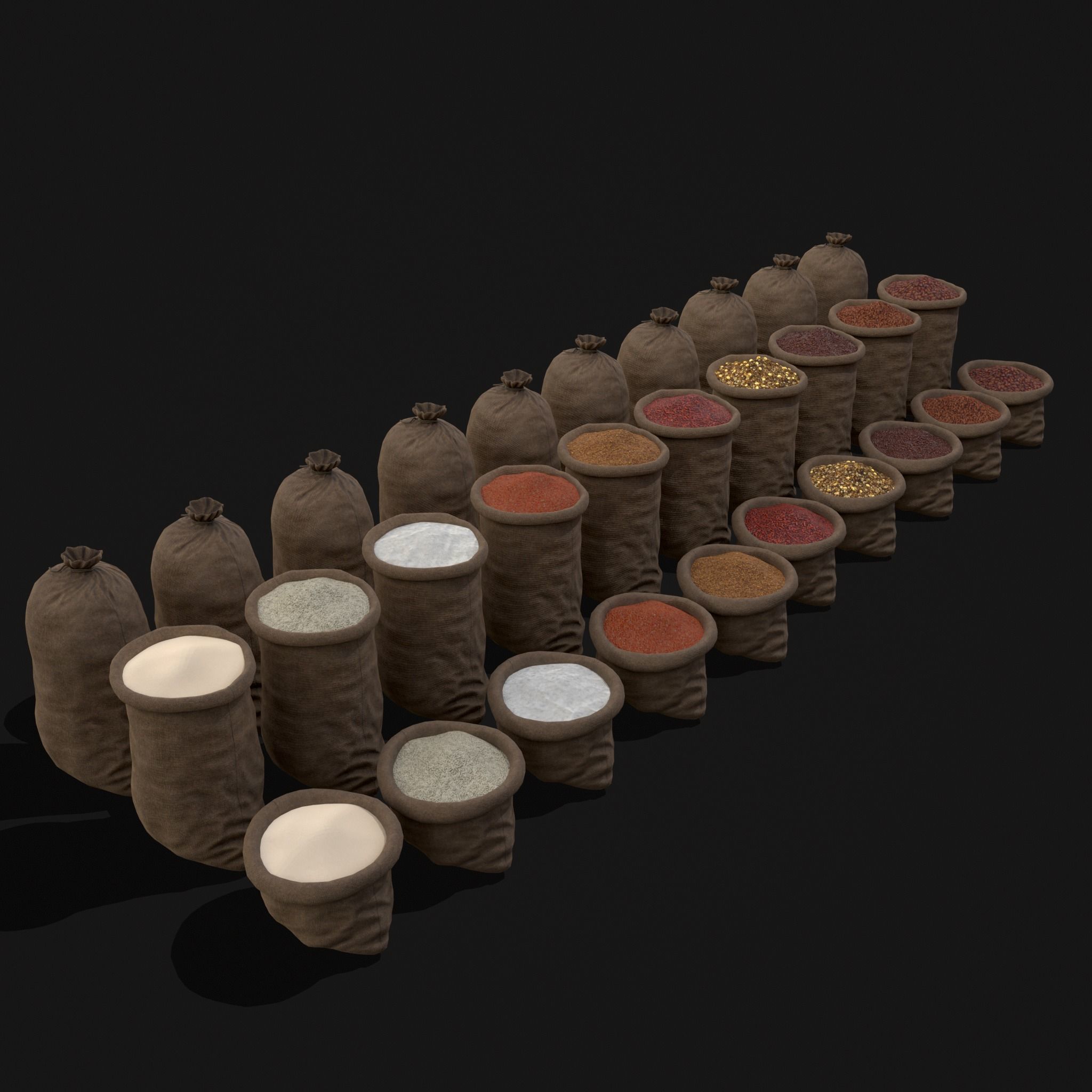 Farmers Crops and Sacks 3D Model Collection_13