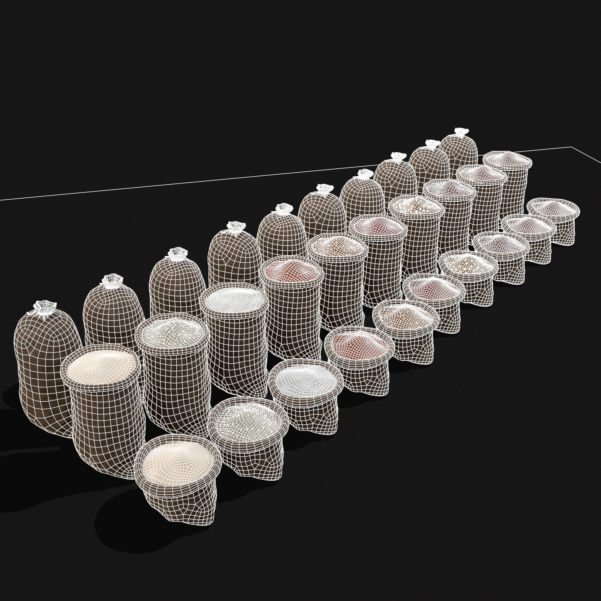 Farmers Crops and Sacks 3D Model Collection_14