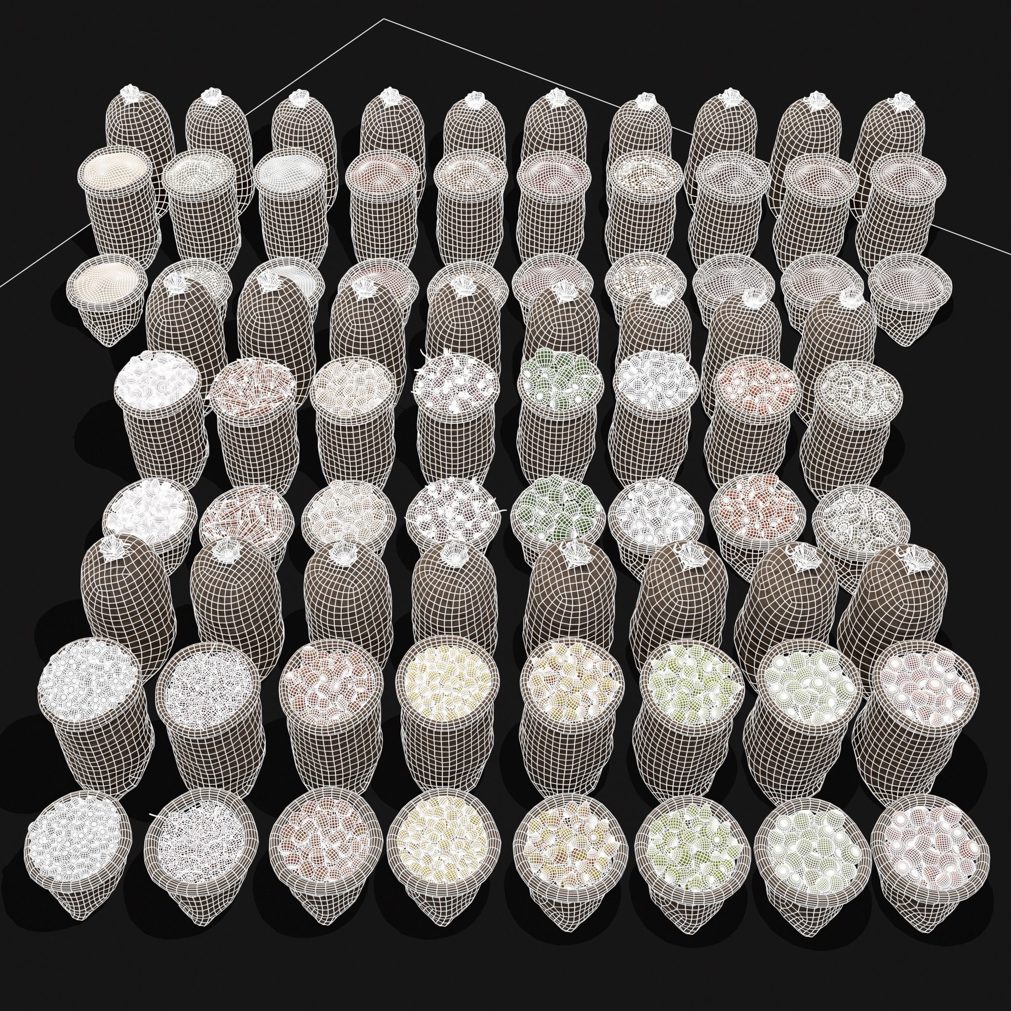 Farmers Crops and Sacks 3D Model Collection_3