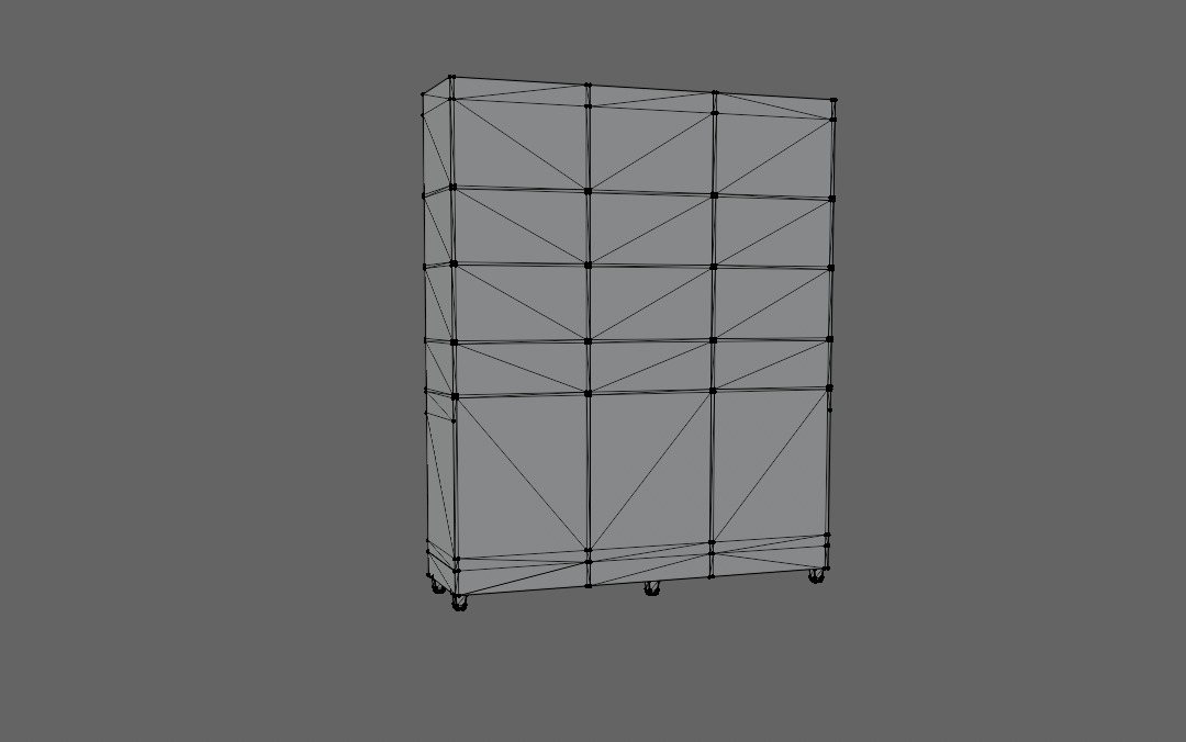 Elegant Wardrobe Closet with Mirror 3D model_7