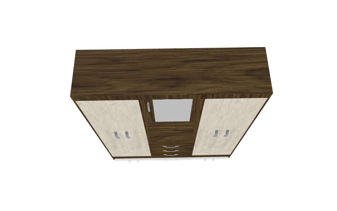 Elegant Wardrobe Closet with Mirror 3D model_5