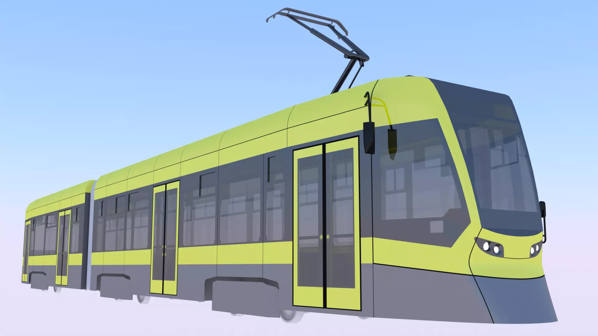 Stadler tram exterior 3D model_1