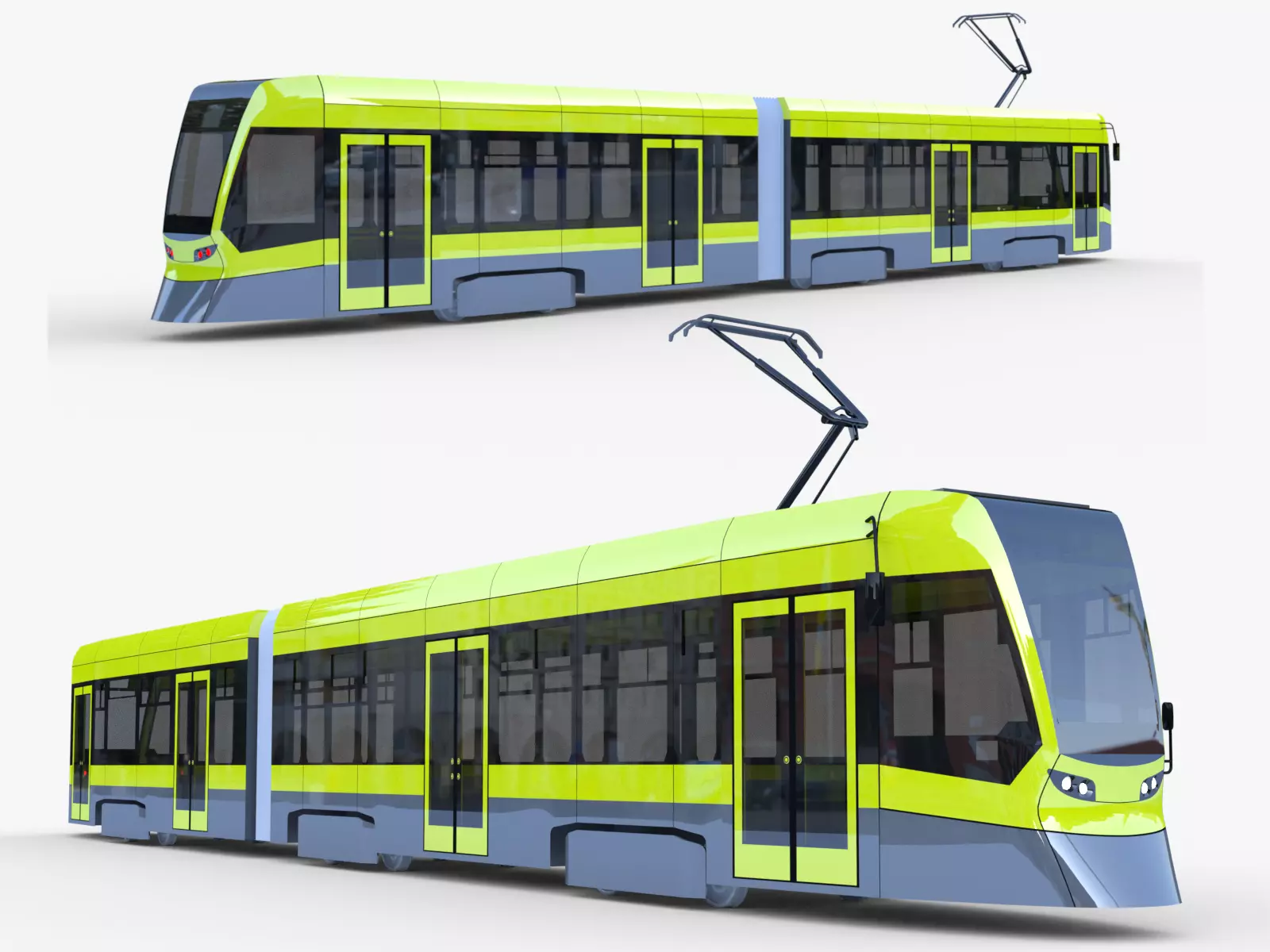 Stadler tram exterior 3D model_0