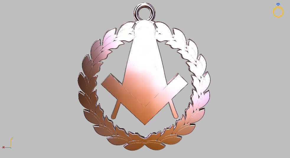 masonic pendant 3D print model_7