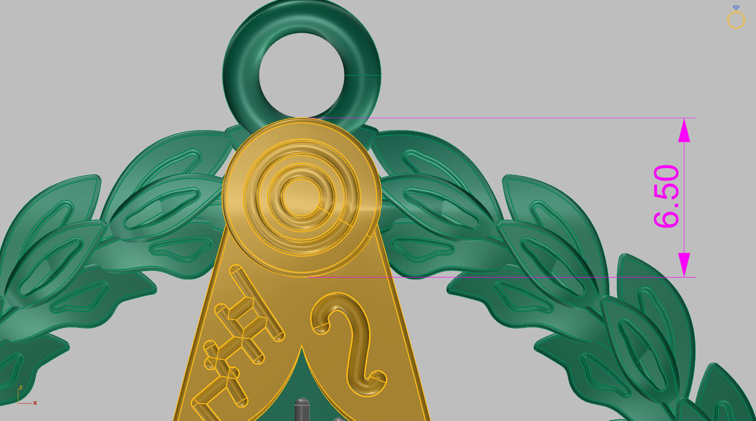 masonic pendant 3D print model_15