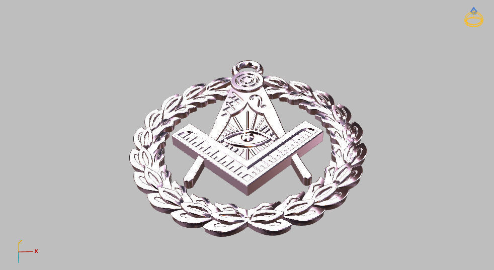 masonic pendant 3D print model_8