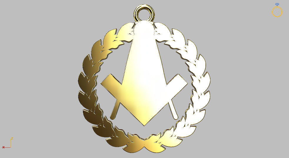 masonic pendant 3D print model_11
