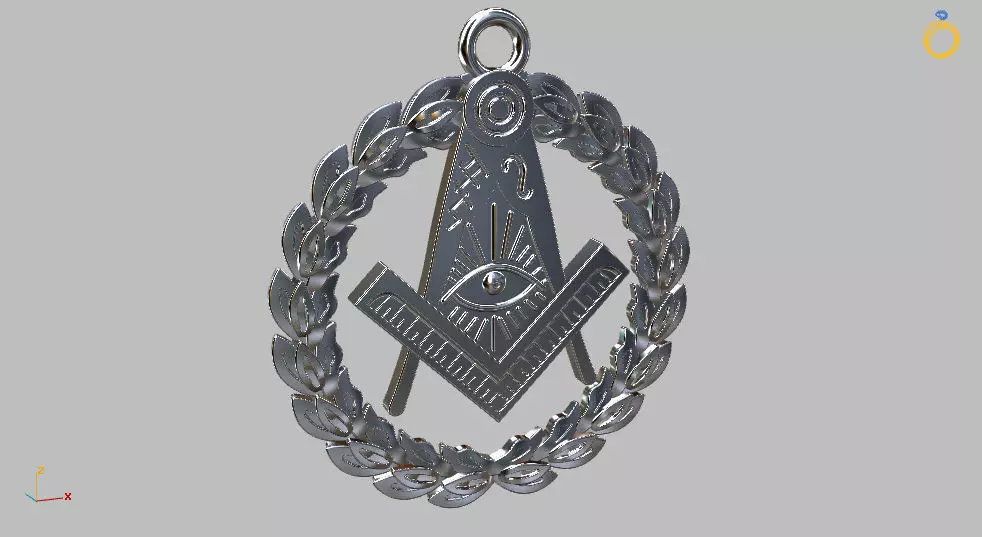 masonic pendant 3D print model_0