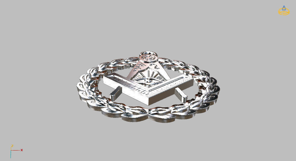 masonic pendant 3D print model_4