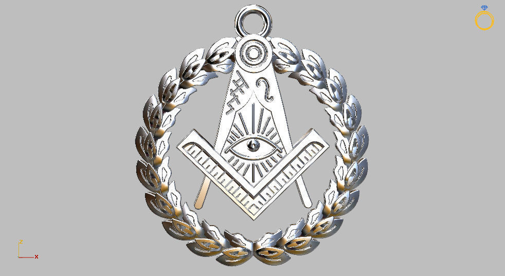 masonic pendant 3D print model_2