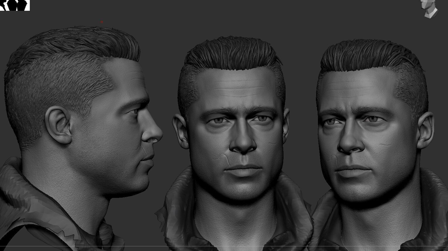 Brad Pitt - Fury Likeness 3D print model_4