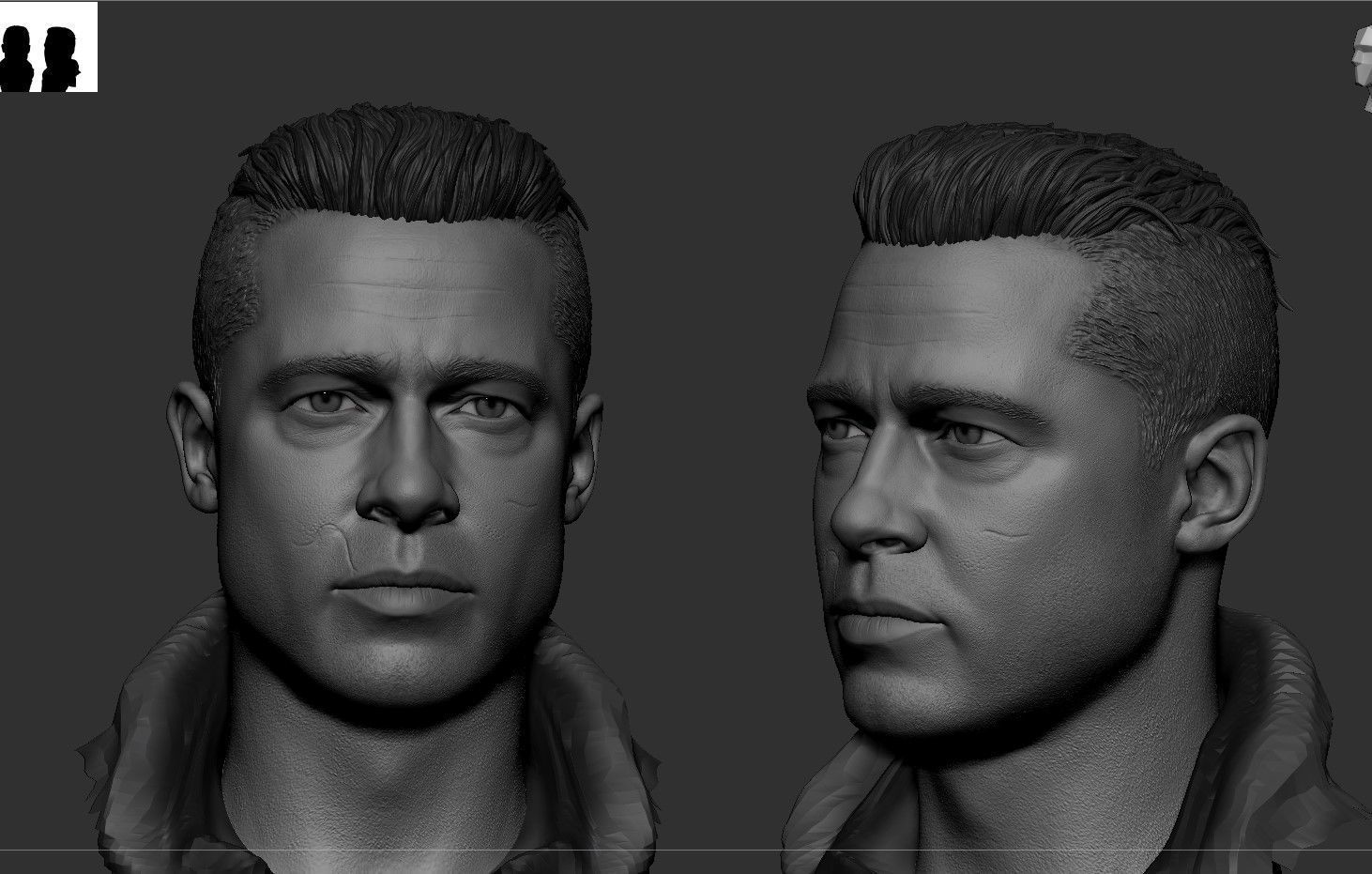 Brad Pitt - Fury Likeness 3D print model_2