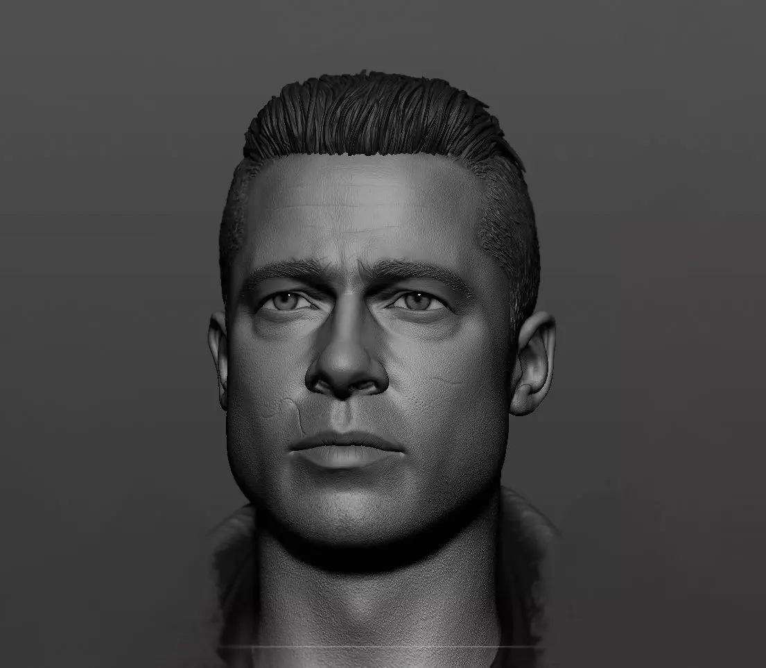 Brad Pitt - Fury Likeness 3D print model_0