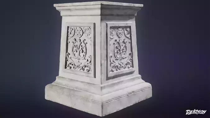STONE SCULPTURES - Pedestal 03 - LOW POLY AND NANITE