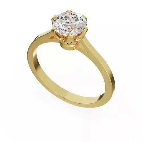 Classic solitarie ring 3D print model