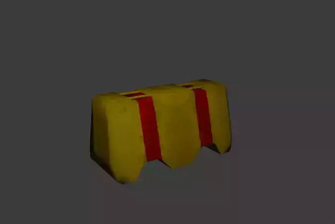 Concrete roadblock - lowpoly gameready