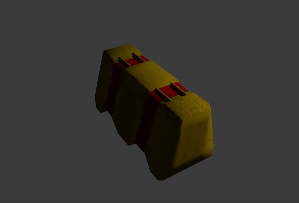 Concrete roadblock - lowpoly gameready Low-poly 3D model_1