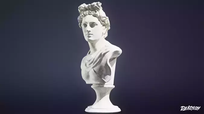 STONE SCULPTURES - Statue Bust 02 - LOW POLY AND NANITE