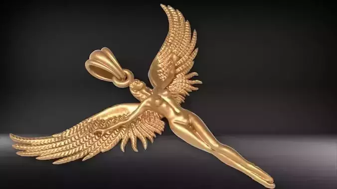 Golden Woman angel Pendant