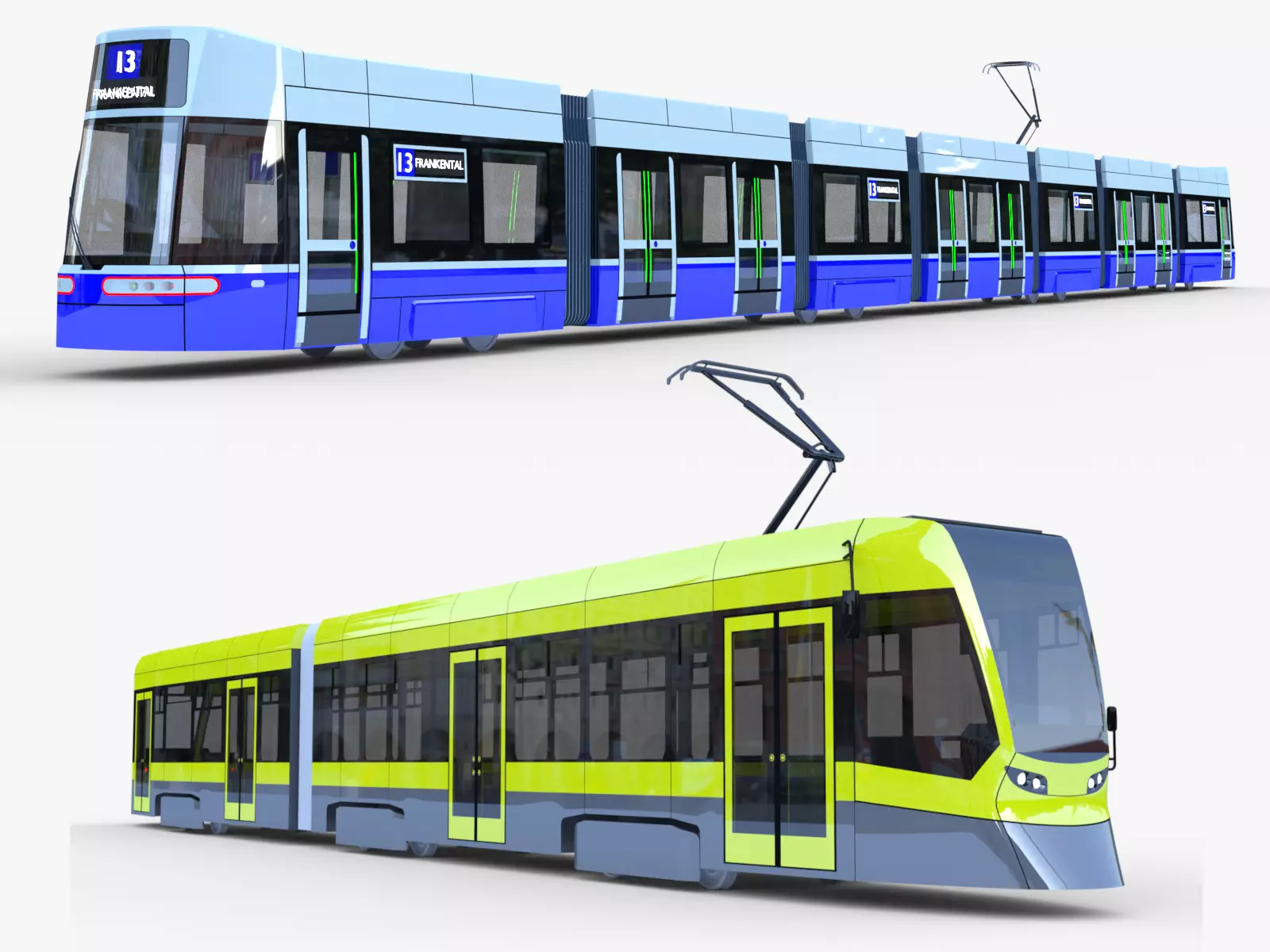 Stadler and Flexity trams 3D Model Collection_0