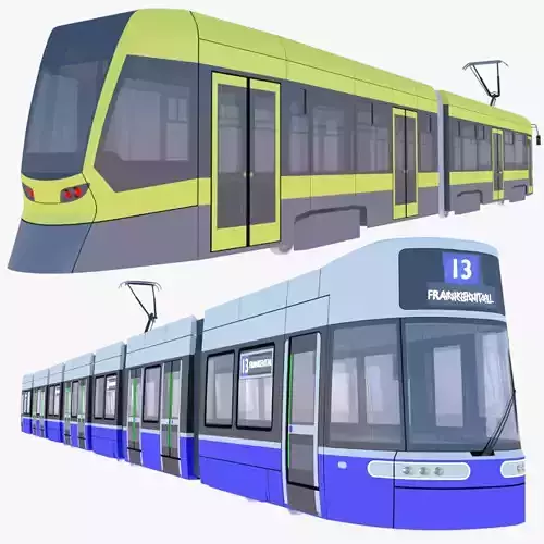 Stadler and Flexity trams 3D Model Collection