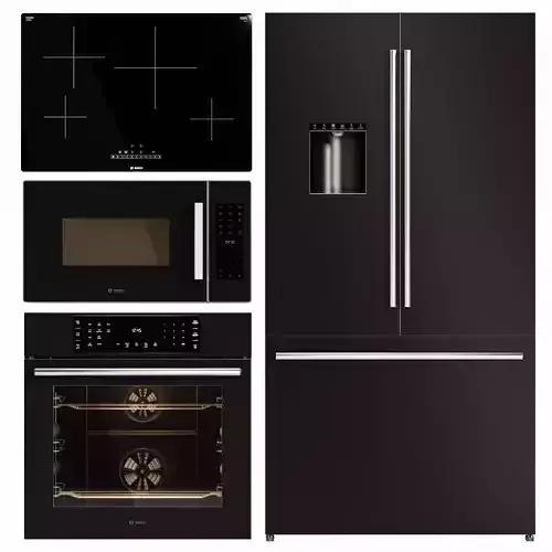 set kitchen appliances bosch Low-poly 3D model